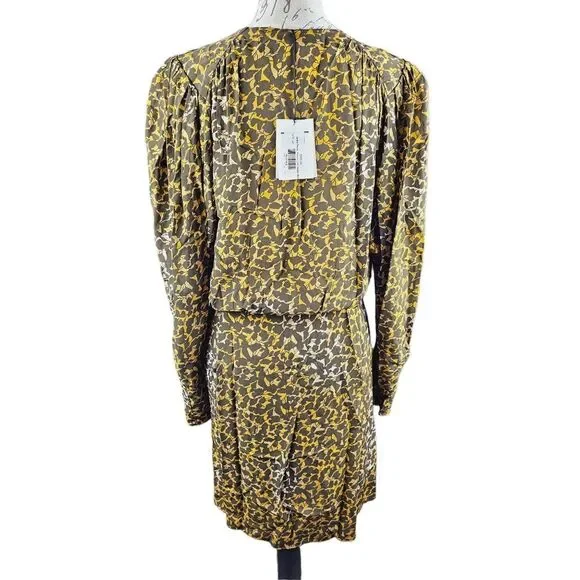 Isabel Marant Étoile Arone Long-Sleeve Abstract-Print Dress Size 34 EU - 2 US‎